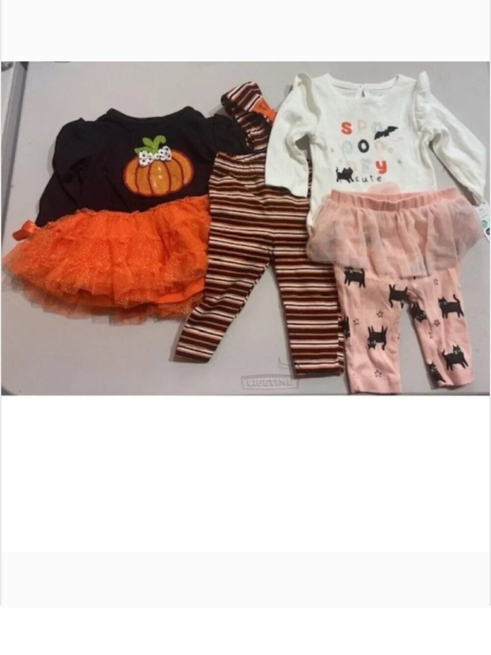Girls 5 Pc Halloween 3/6 months Dress, Leggings, Headband, Tutu Pants, Bodysuit
